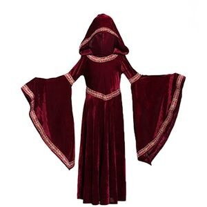 Kids Burgundy Hooded Costume Robe